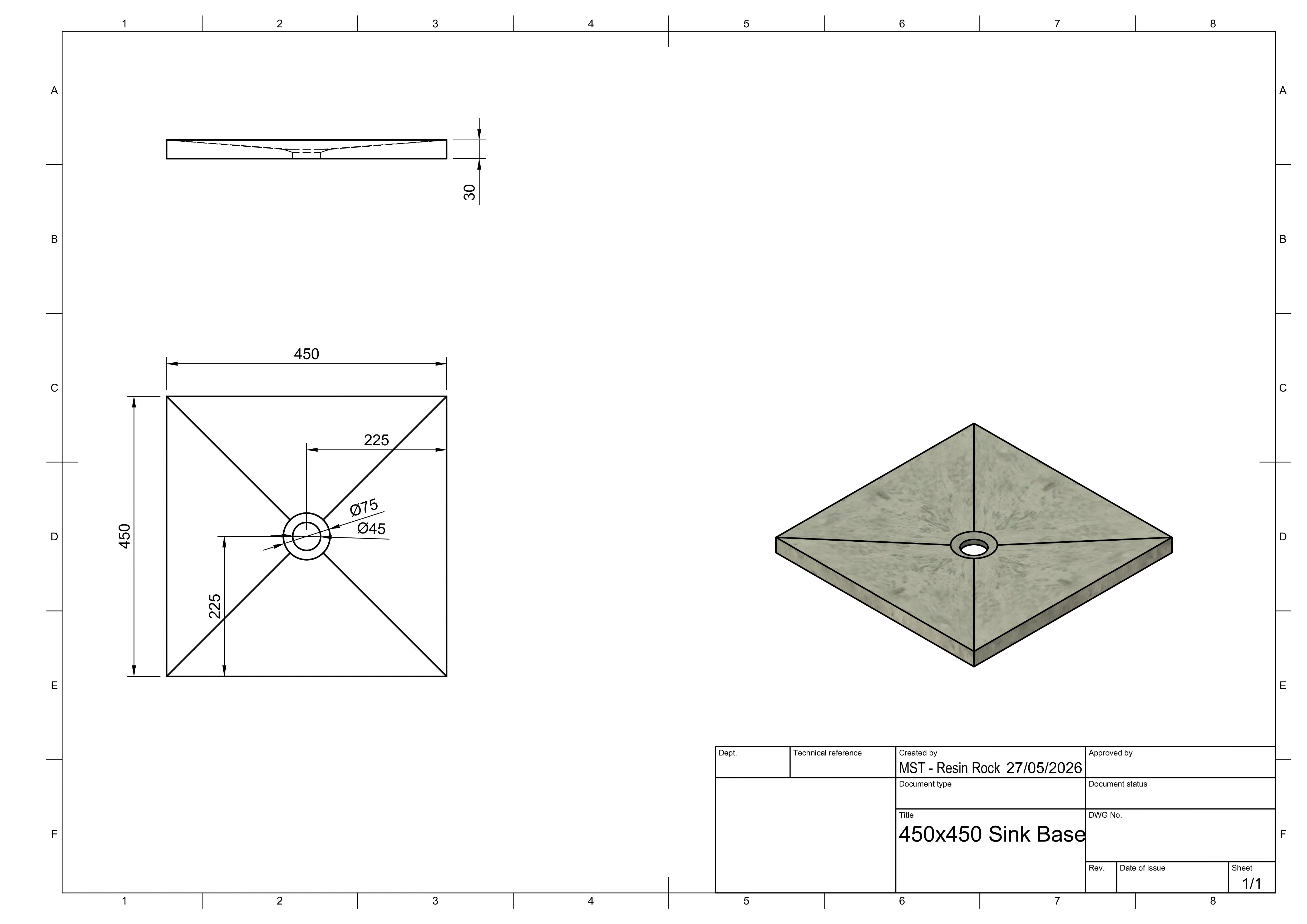 Microcement Ready Sink Base