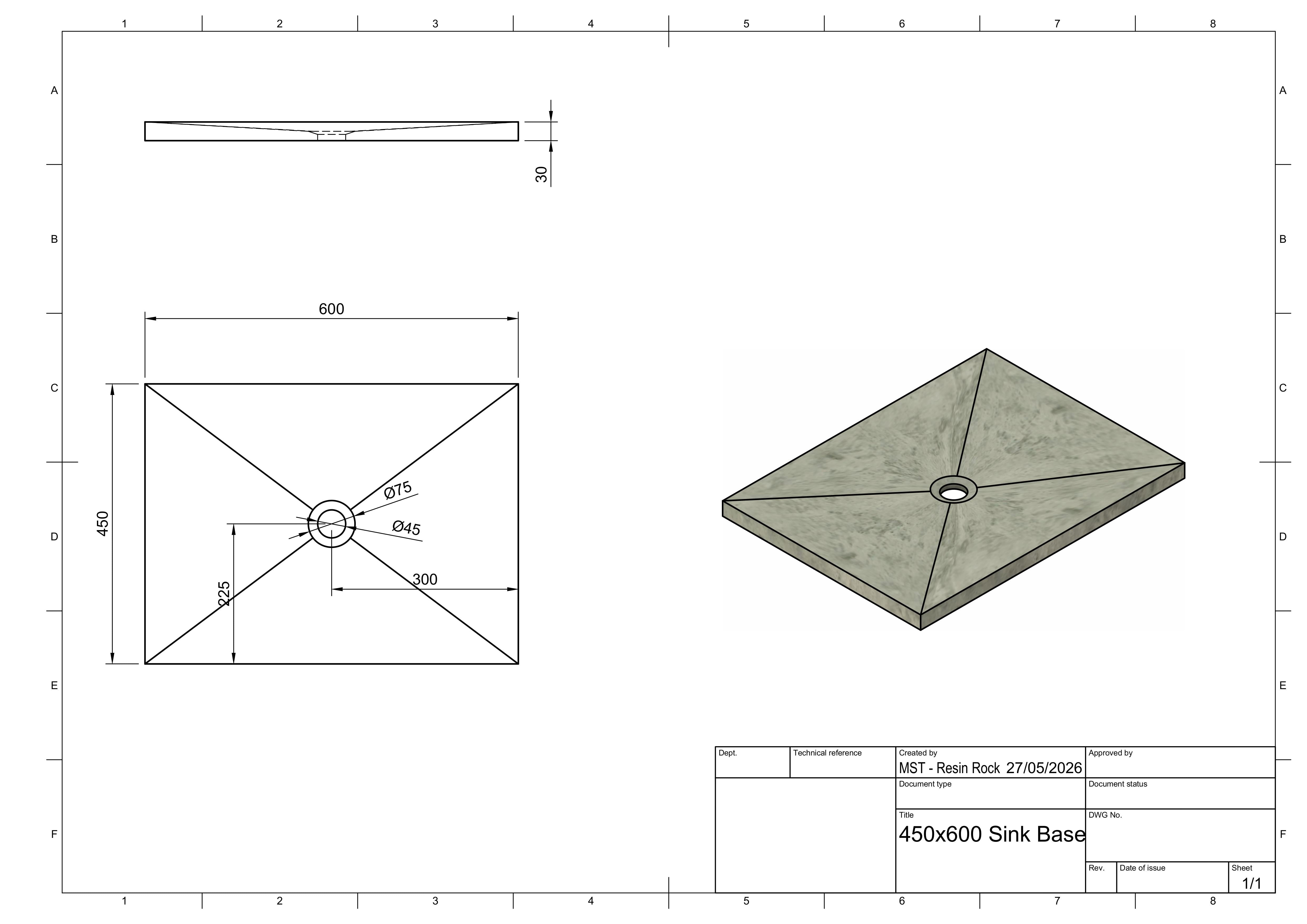 Microcement Ready Sink Base