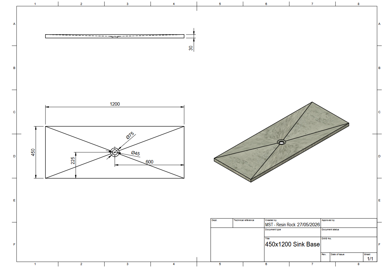 Microcement Ready Sink Base