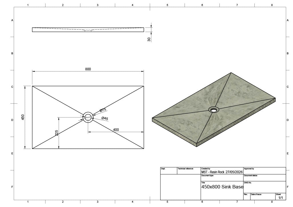 Microcement Ready Sink Base