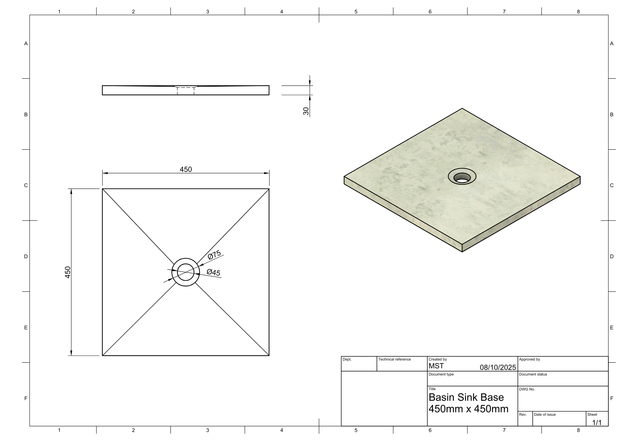 Microcement Ready Sink Base