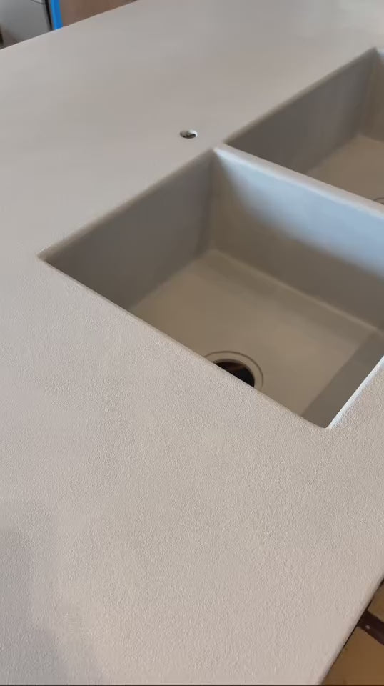 Load video: Microcement Ready Kitchen Sink